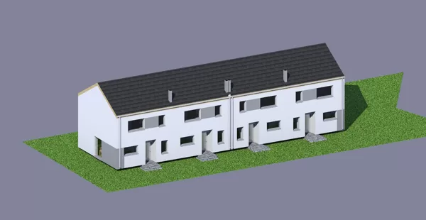 osiedle czterech budynków mieszkalnych jednorodzinnch Ruda Śląska